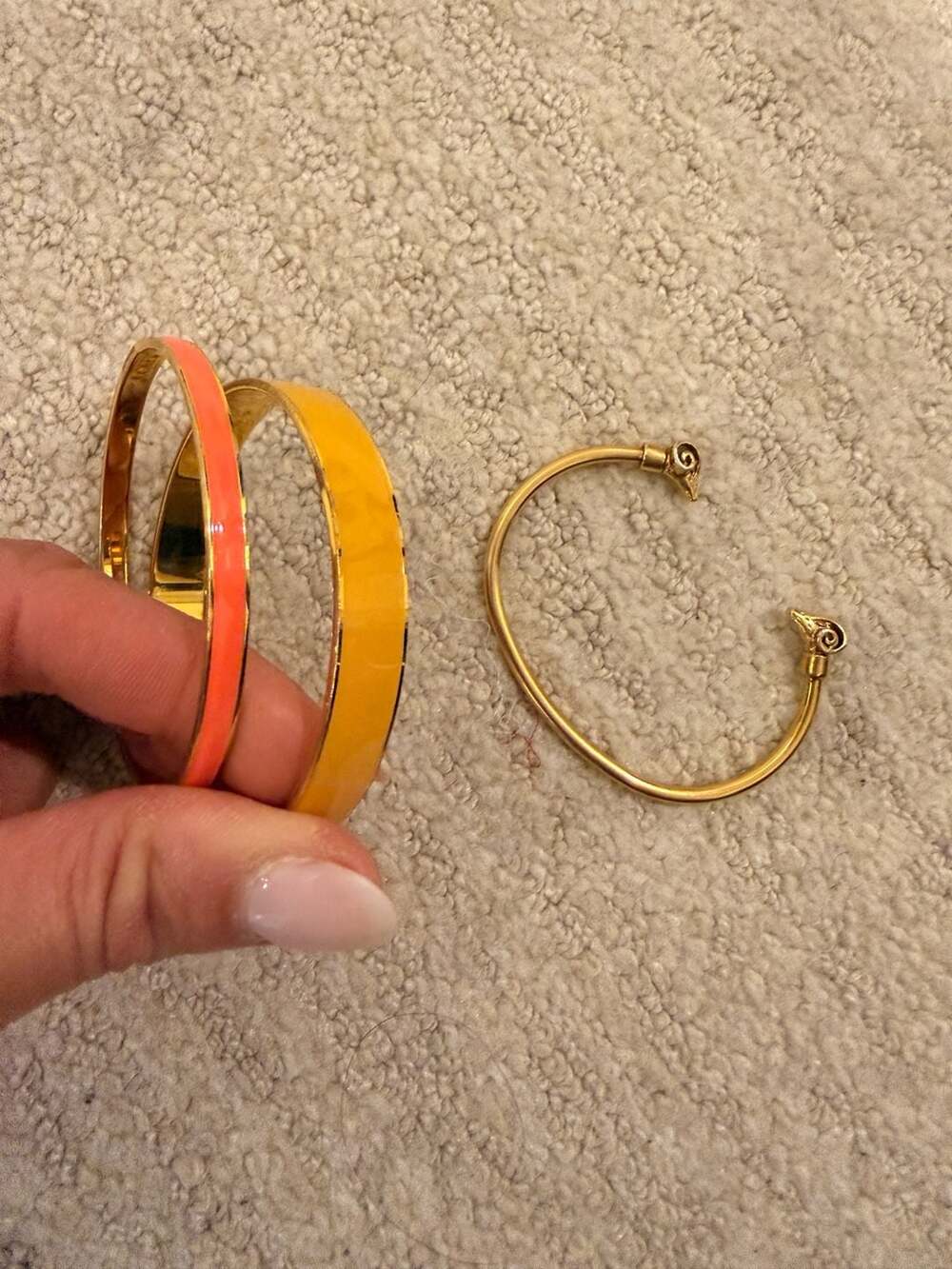 J.Crew Enamel Bangle and Ram Head Cuff Bracelet Set 3 pcs